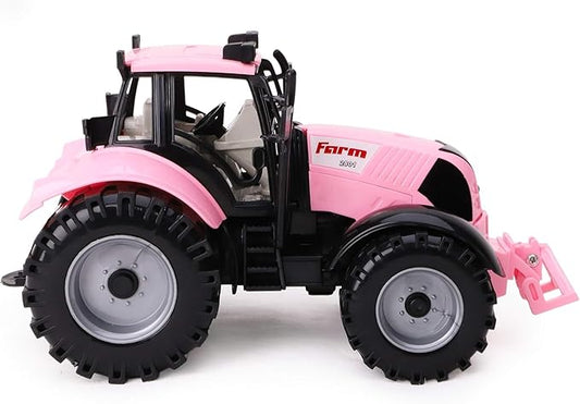 Friction Powered Farm Tractor with Opening Bonnet (Pink)